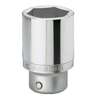 Facom 3/4 in Drive 23 mm 6 Point Square Socket, Satin Chrome Finish, 90 mm Overall Length K.23LA
