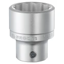 Facom 3/4 in Drive 36 mm 12 Point Square Socket, Satin Chrome Finish, 59mm Overall Length K.36B