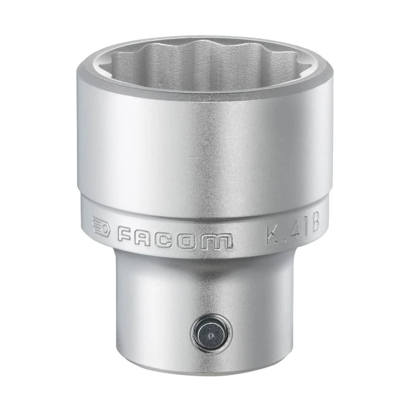 Facom 3/4 in Drive 36 mm 12 Point Square Socket, Satin Chrome Finish, 59mm Overall Length K.36B