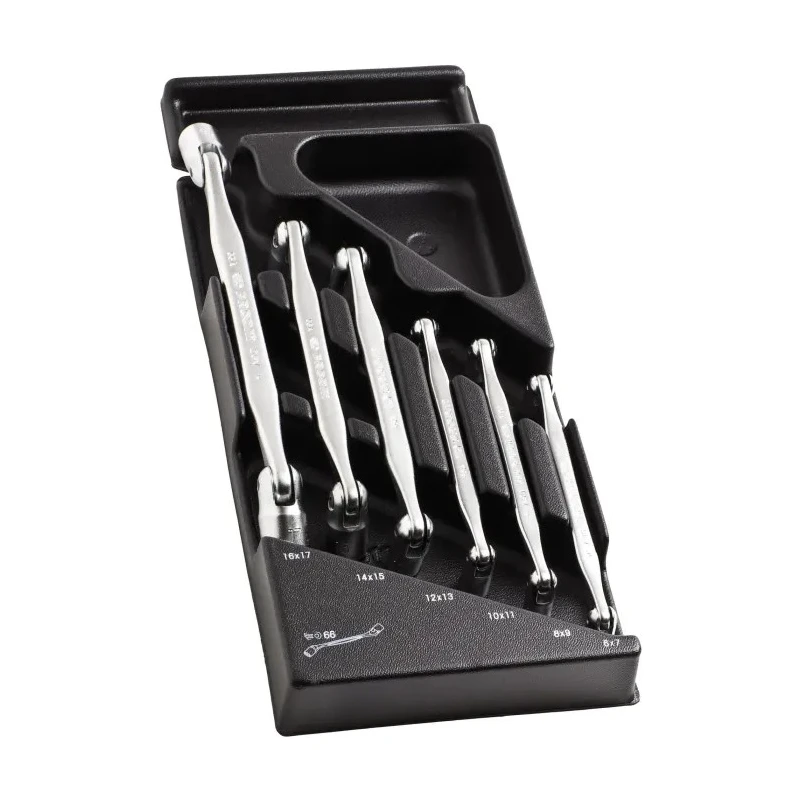 Facom Socket Wrench with Hinged Handle Chrome Vanadium Steel Satin Chrome 175mm MOD.66A-1