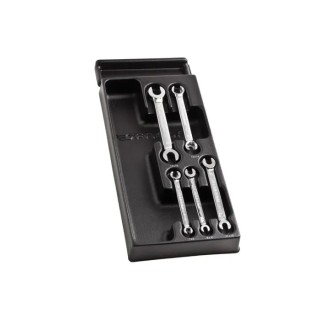 Facom 5-Piece Ratchet Spanner Set with Sizes 7x9 mm, 8x10 mm, 11x13 mm, 12x14 mm, 17x19 mm MOD.43