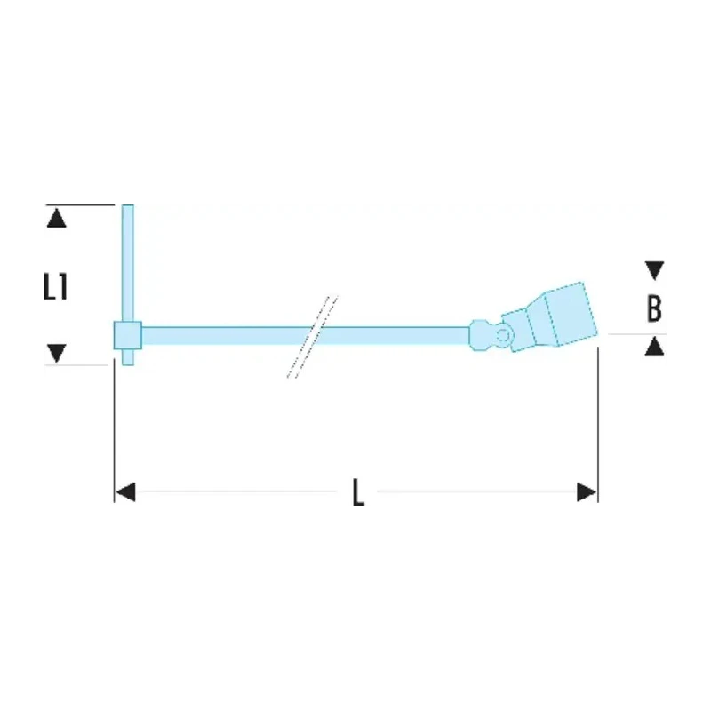 Facom Hexagon Socket Wrench 12 mm Tip Metal Handle 434mm Length 99C.12