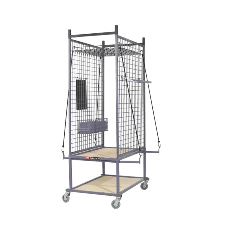 Facom 2 Shelves Trolley with 4 Swivel Wheels, Platform 900 mm x 600 mm, Load Capacity 150 kg, Brakes, Model CR.S1