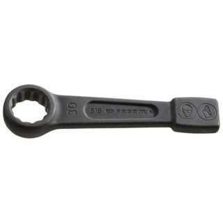Facom Single Ended Open Spanner Metric Size 36 mm, Offset Head, Burnished Alloy Steel 205mm Length 51BS.36