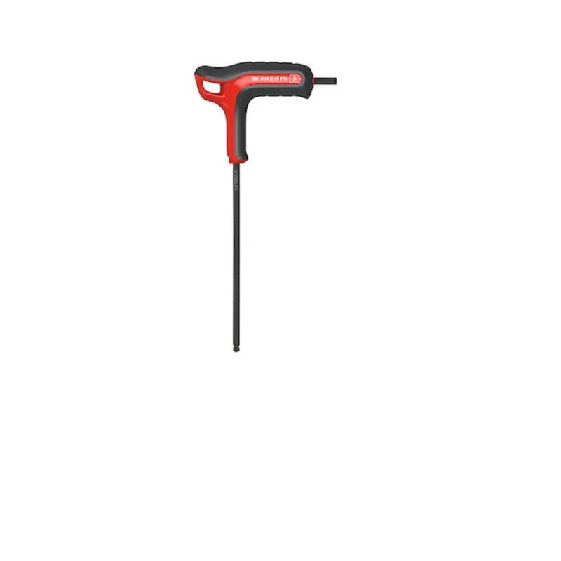 Facom T Metric Hex Key, Hex Size 3 mm, Long and Short Arm, Phosphate Finish, Silicon Steel 84TZSA.3