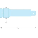 Facom 12.7 mm Square Drive Extension Bar Phosphate Finish Steel 125mm Overall Length NS.215A