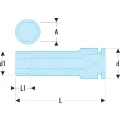 Facom 19 mm 12.7 mm Drive 6 Point Impact Socket, 78mm Length NS.19LA