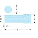 Facom 16 mm 1/2 in Drive Long-Reach Impact Socket, 6 Point, Chrome Molybdenum Steel, 80mm Length NSB.16