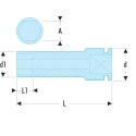 Facom 10 mm 1/2 in Drive 6 Point Impact Socket Chrome Molybdenum Steel Manganese Phosphate Finish NSB.10