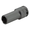 Facom 15 mm 1/2 in Drive Long-Reach Metric Thin-Wall 6-Point Impact Socket Chrome Molybdenum Steel Manganese NSB.15