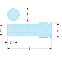 Facom 15 mm 1/2 in Drive Long-Reach Metric Thin-Wall 6-Point Impact Socket Chrome Molybdenum Steel Manganese NSB.15
