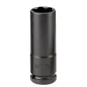 Facom 24 mm 1/2 in Drive Long-Reach Metric Thin-Wall 6-Point Impact Socket, 85mm Length NSB.24