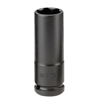 Facom 24 mm 1/2 in Drive Long-Reach Metric Thin-Wall 6-Point Impact Socket, 85mm Length NSB.24