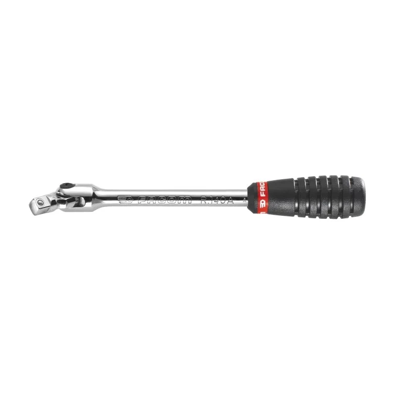 Facom 1/4 in Square Drive Swivel Handle Steel Bright Chrome Finish 150mm Overall R.140A