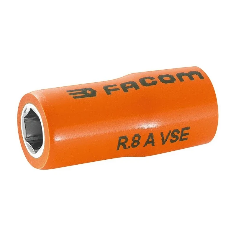 Facom 1/4 in Drive 7 mm 6 Point Square VDE/1000V Approved Insulated Socket 22mm Overall Length R.7AVSE