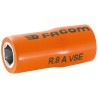 Facom 1/4 in Drive 7 mm 6 Point Square VDE/1000V Approved Insulated Socket 22mm Overall Length R.7AVSE