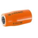 Facom 12 mm 12 Point Square VDE 1000V Approved Insulated Socket with 1/2 in Drive, 52mm Overall Length S.12AVSE