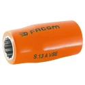 Facom 1/2 in Drive 13 mm 12 Point Square VDE 1000V Approved Insulated Socket S.13AVSE