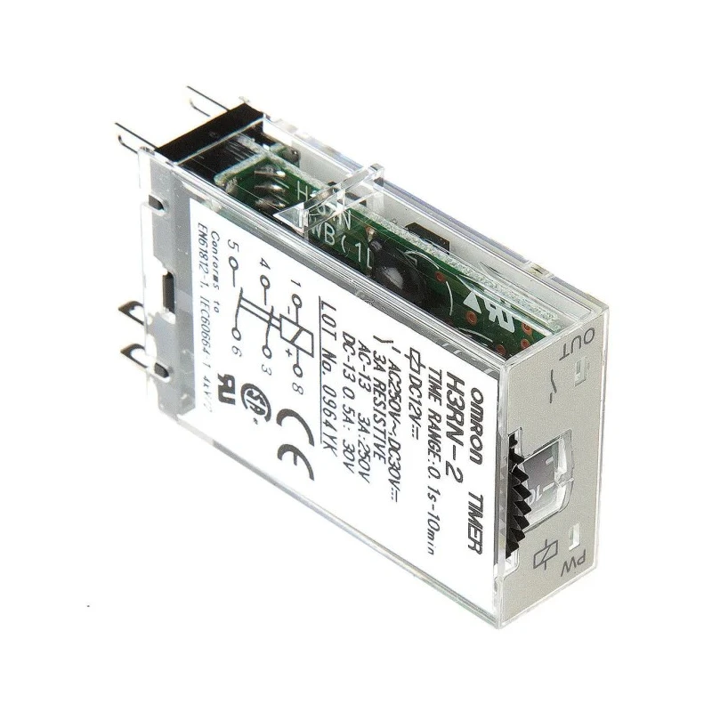 Omron H3RN Series DIN Rail Timer Relay, 2-Contact, 12 V DC, 0.1 s to 10 min, Multifunction-Function, DPST-NO Switch H3RN