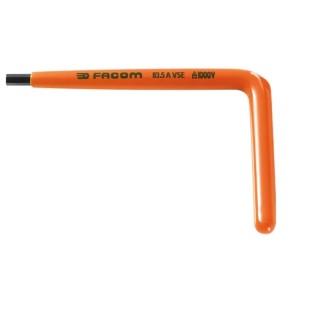 Facom L Metric Hex Key Steel Insulated 3 mm Hex Size Long Arm 125 mm Overall Length 83.3AVSE