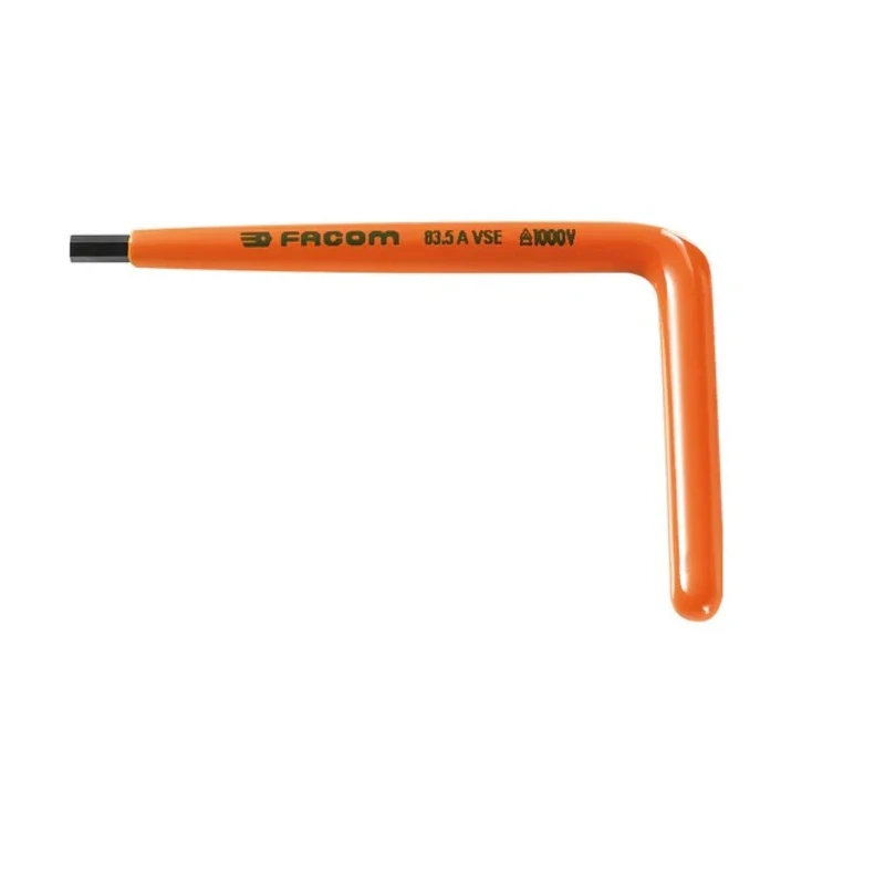 Facom L Metric Hex Key Steel Insulated 3 mm Hex Size Long Arm 125 mm Overall Length 83.3AVSE