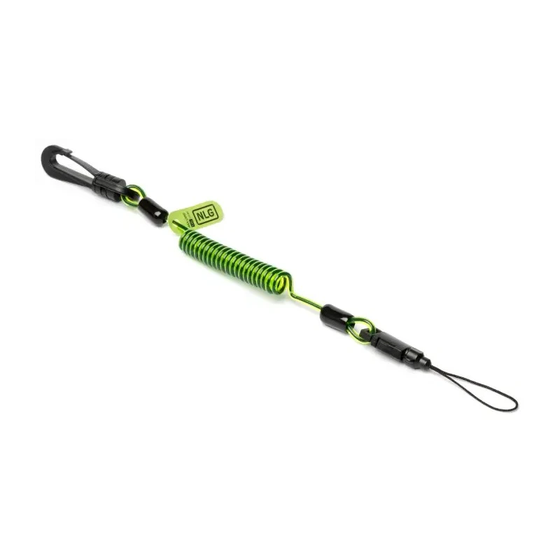 Never Let Go 30-95 cm Polyurethane Outer Coated Stainless Steel Coil Tool Lanyard 1 kg Capacity 101371