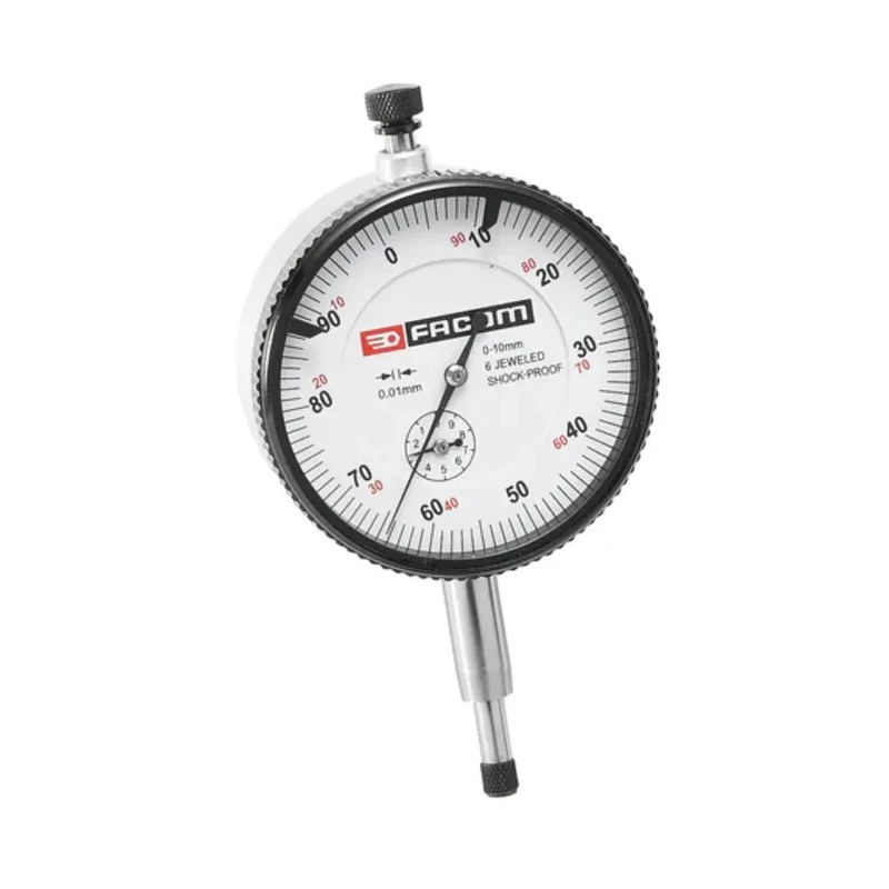 Facom Metric Dial Indicator with Ø57 mm Dial Size, 0.01 mm Resolution and Accuracy 812B.AC