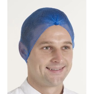 Hairtite Disposable Blue Hair Net Polypropylene One Size Metal Detectable for Food and Industrial Applications H0539