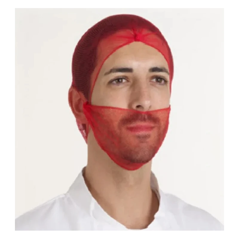 Hairtite Disposable Red Beard Mask Polypropylene for Food and Industrial Applications H0561