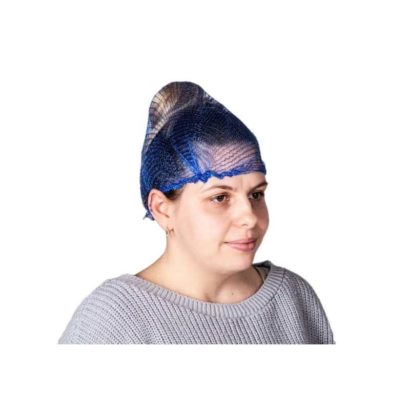 Hairtite Blue Disposable Hair Net Polypropylene XL for Food and Industrial Applications H0558