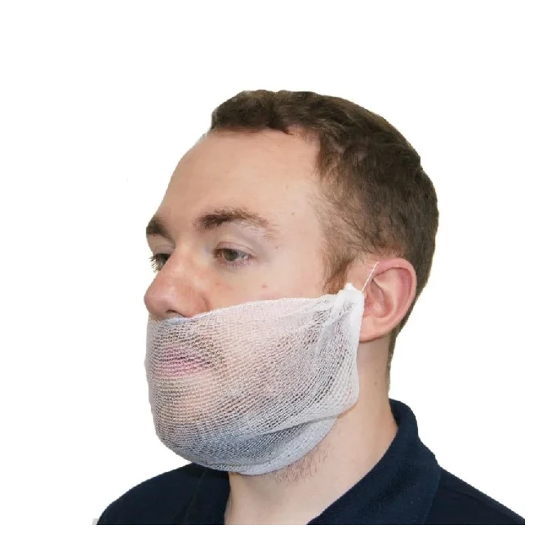 Hairtite Disposable Polypropylene White Beard Mask XL for Food and Industrial Applications H1549
