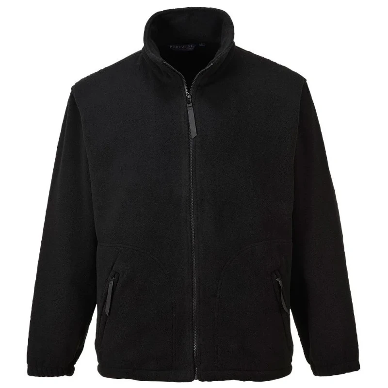 Portwest Unisex Heavy Fleece Polyester Workwear with Zipped Pockets, Drawcord Adjustable Hem, Elasticated Cuffs F400BKRL