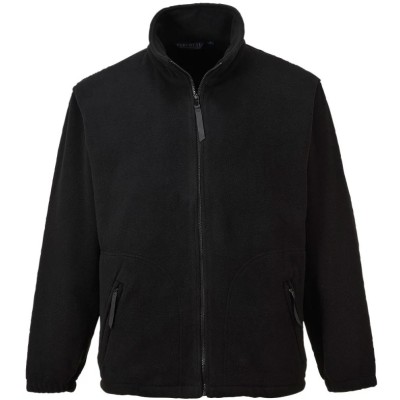 Portwest Unisex Fleece Jacket Green Yellow Black White Polyester 2 Pockets Series F400 Argyll Heavy Fleece F400BKRM