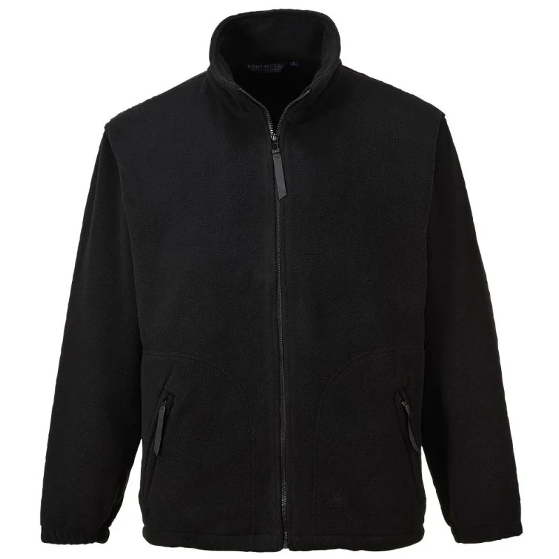 Portwest Unisex Fleece Jacket Green Yellow Black White Polyester 2 Pockets Series F400 Argyll Heavy Fleece F400BKRM