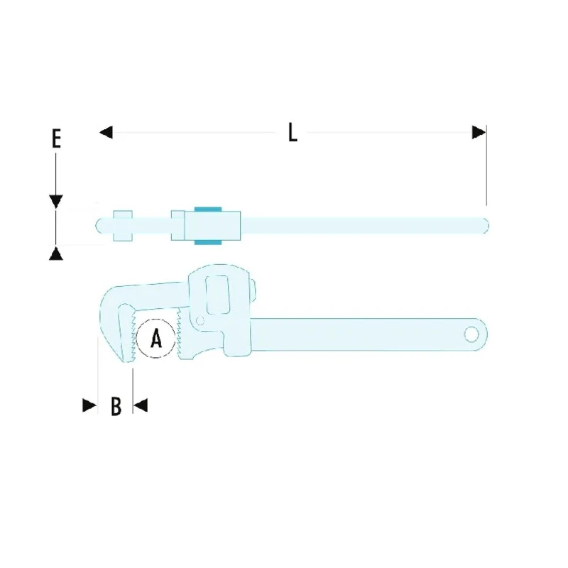 Facom Pipe Wrench 60 mm Jaw Capacity 450mm Overall Length Metal Handle 131A.18