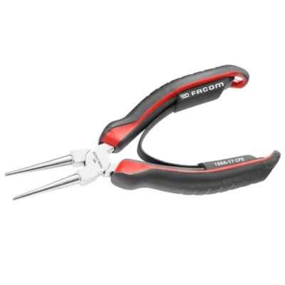 Facom 1-Piece Round Nose Plier Serrated High Carbon Steel Chrome Finish 170mm 189A.17CPE