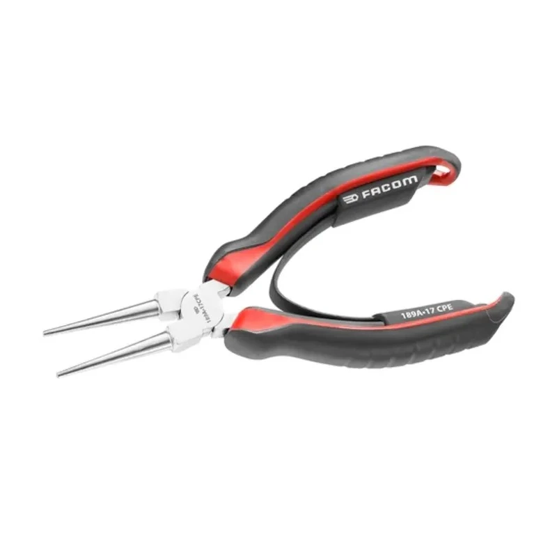 Facom 1-Piece Round Nose Plier Serrated High Carbon Steel Chrome Finish 170mm 189A.17CPE