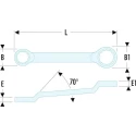 Facom Metric Offset Ring Spanner 13 x 17 mm, Chrome Finish, 12-Point Profile, 245mm Overall Length 55A.13X17