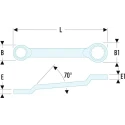 Facom Metric Offset Ring Spanner 14 x 15 mm Chrome Finish 12-Point, 218mm Overall 55A.14X15