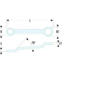 Facom Metric Offset Ring Spanner 19 x 22 mm, 296 mm Overall Chrome Finish 12-Point Profile 55A.19X22
