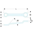 Facom Metric Offset Ring Spanner 27 x 29 mm, 353 mm Overall Length 12-Point Chrome Finish 55A.27X29