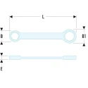 Facom Metric Chrome Offset Ring Spanner 26 x 28 mm, 270 mm Overall Length 59.26X28