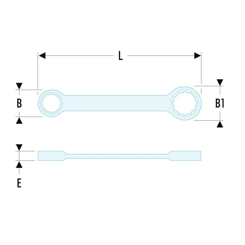 Facom Metric Chrome Offset Ring Spanner 26 x 28 mm, 270 mm Overall Length 59.26X28