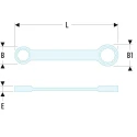 Facom Metric Straight Offset Ring Spanner 12 x 13 mm, 165 mm Overall Chrome Finish 59.12X13