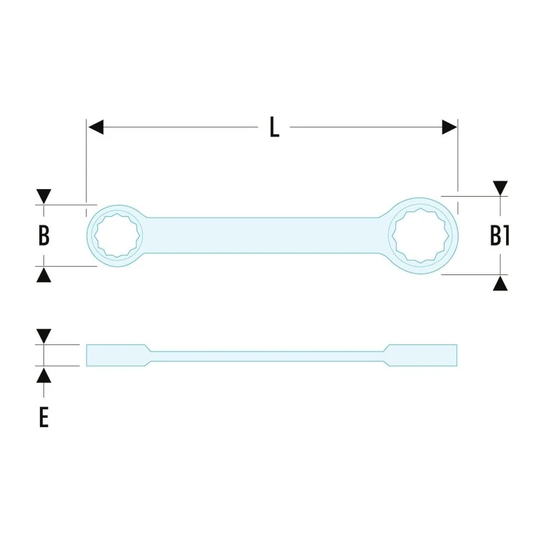 Facom Ring Spanner 10 x 11 mm Offset Chrome Finish 12-Point 150mm Overall 59.10X11