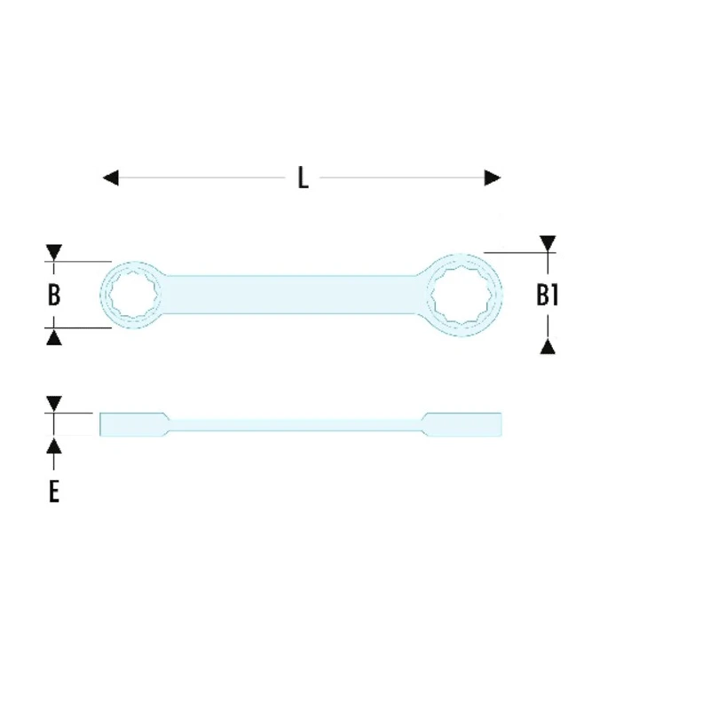Facom Chrome Finish Metric Straight Offset Ring Spanner 30 x 32 mm, 335mm Overall 59.30X32