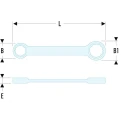 Facom Ring Spanner 27 x 29 mm Offset Head Chrome Finish 12-point Profile 315mm Overall Length 59.27X29