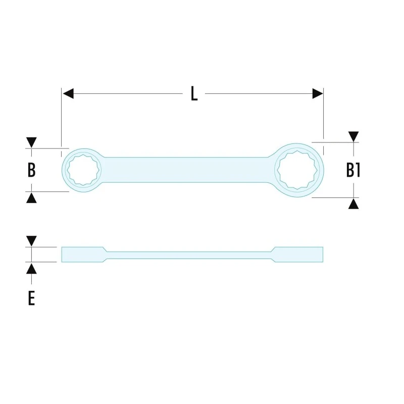 Facom Ring Spanner 27 x 29 mm Offset Head Chrome Finish 12-point Profile 315mm Overall Length 59.27X29