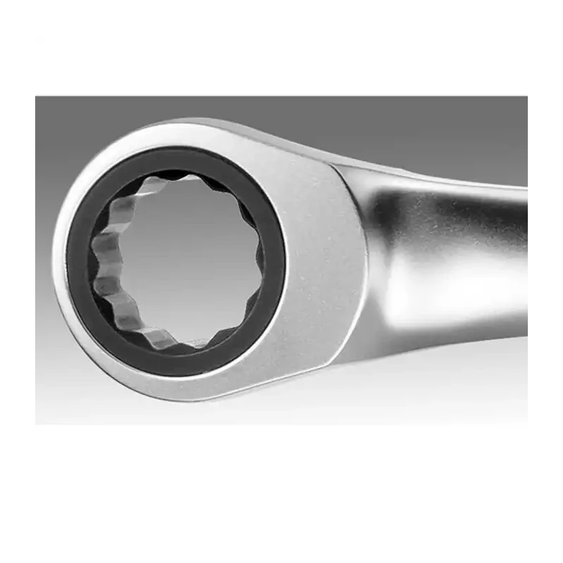 Facom Ratchet Ring Spanner 22 x 24 mm, Offset Head, Chrome Finish, 260mm Overall Length 65.22X24