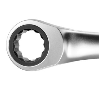 Facom Ratchet Ring Spanner Double Ended 22.35 x 23.88 mm Offset Chrome Finish 260mm Overall Length 65.7/8X15/16